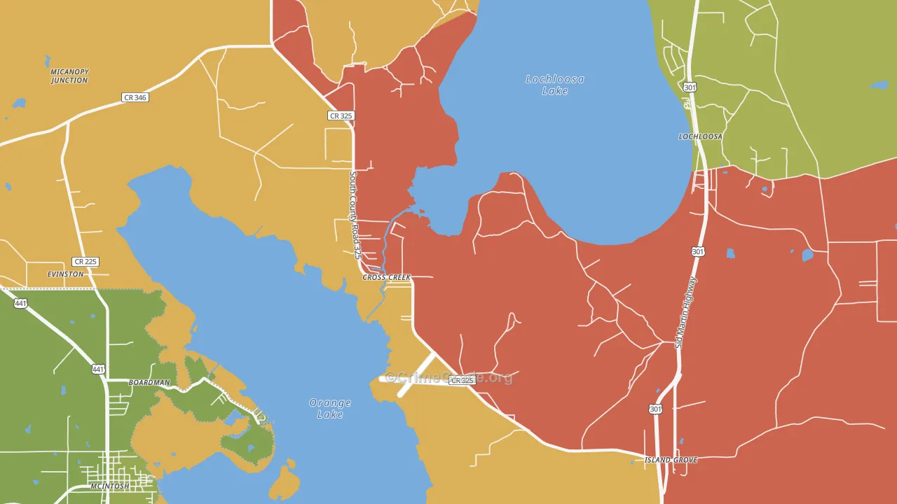 Cross Creek, FL Map of Assault Rates