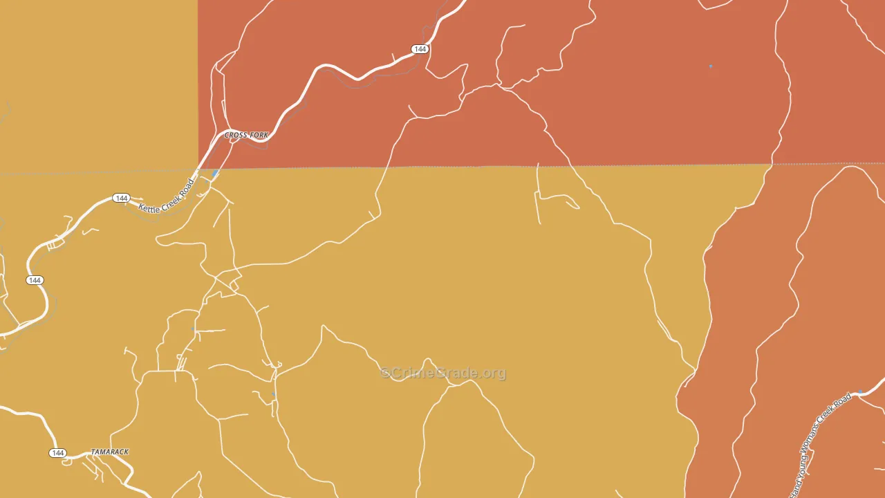 Cross Fork, PA Map of Assault Rates