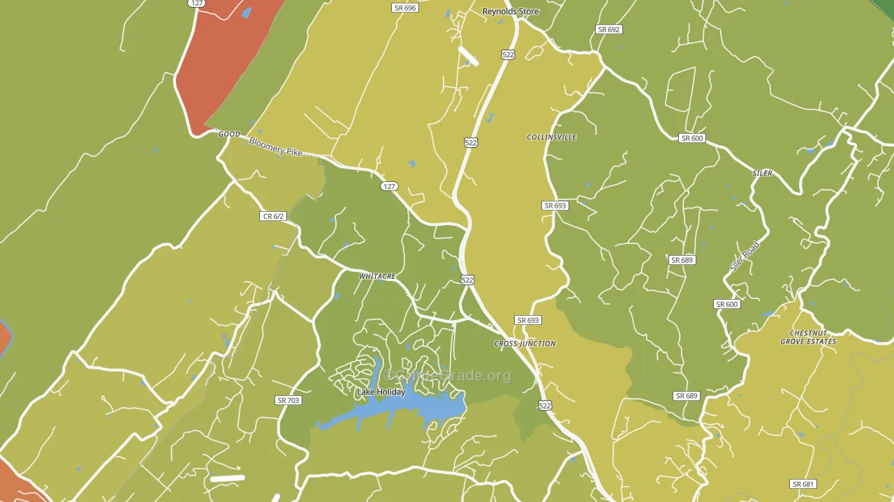 Cross Junction, VA Map of Assault Rates