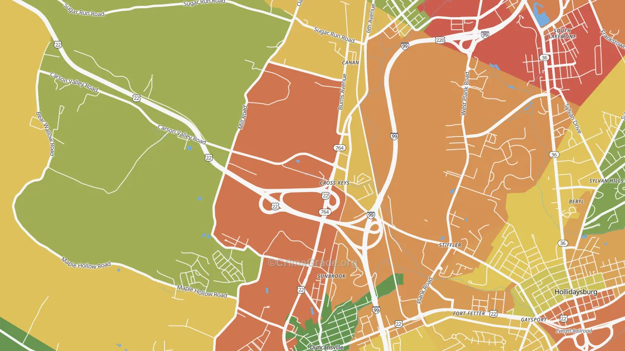 Cross Keys, PA Map of Assault Rates