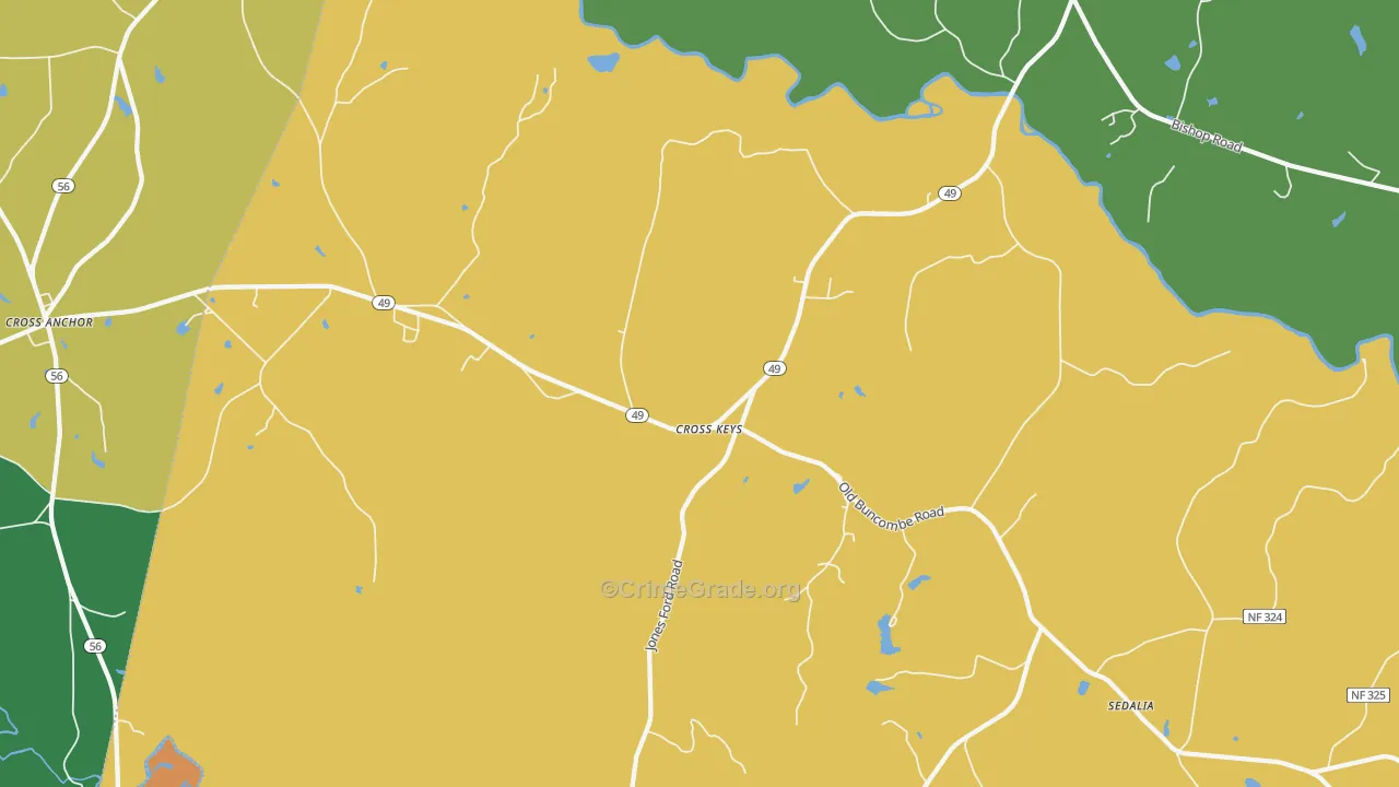 Cross Keys, SC Map of Assault Rates