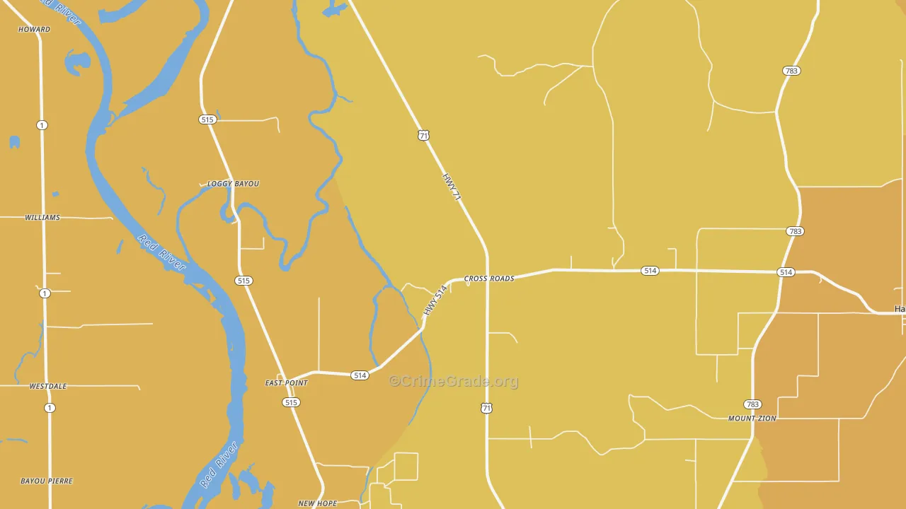 Cross Roads, LA Map of Assault Rates