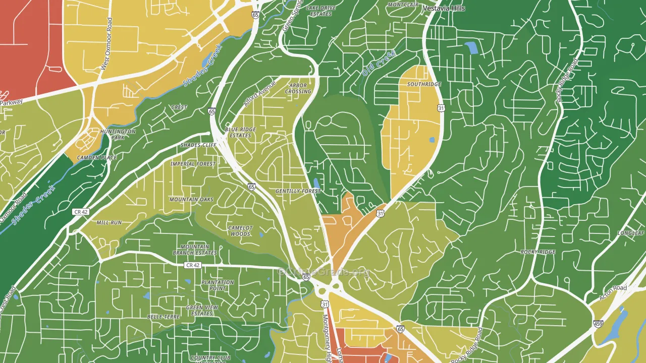 Crossgate, Vestavia Hills, AL Map of Assault Rates