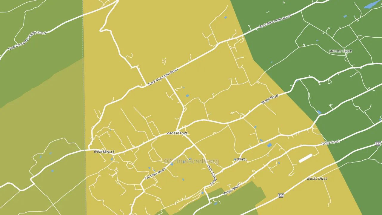 Crossgrove, PA Map of Assault Rates