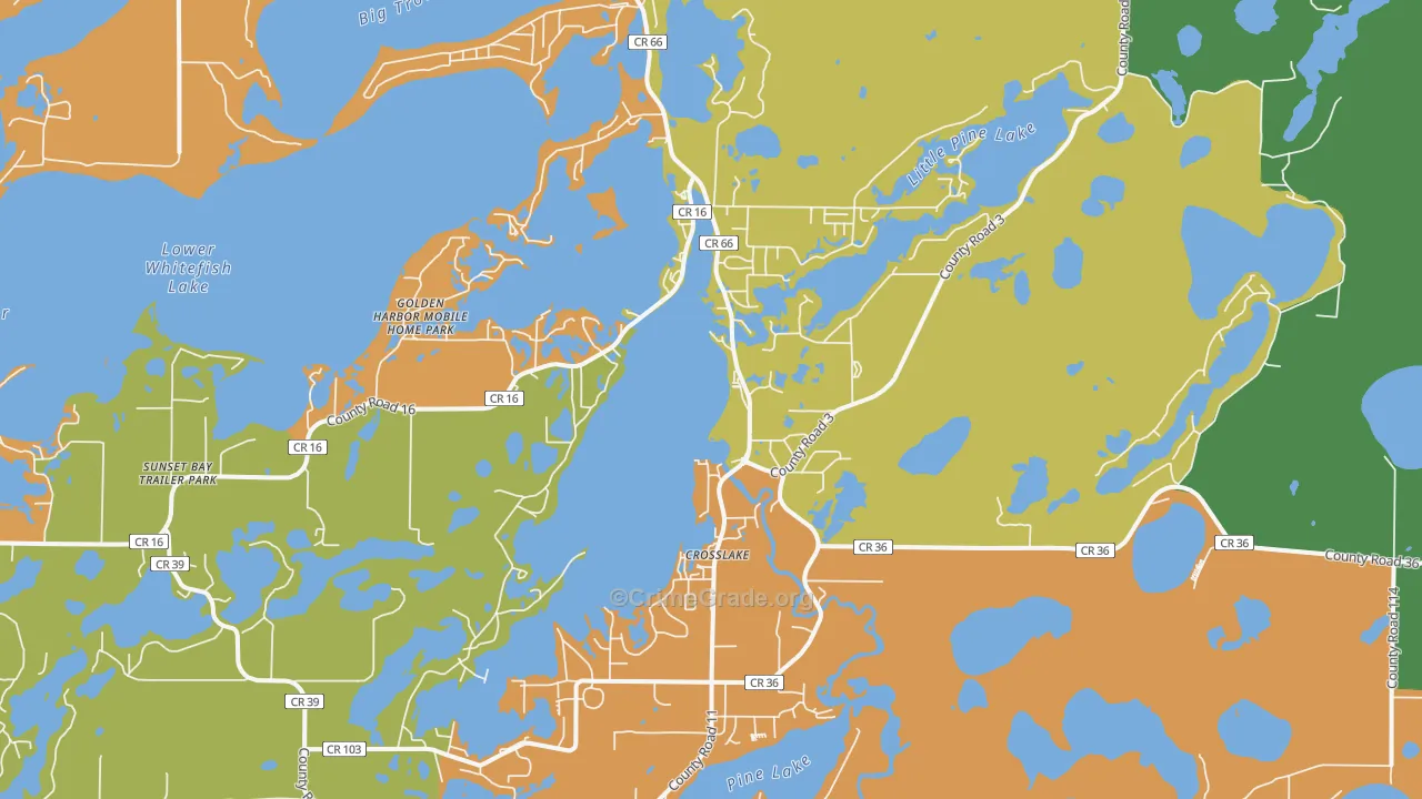 Crosslake, MN Map of Assault Rates