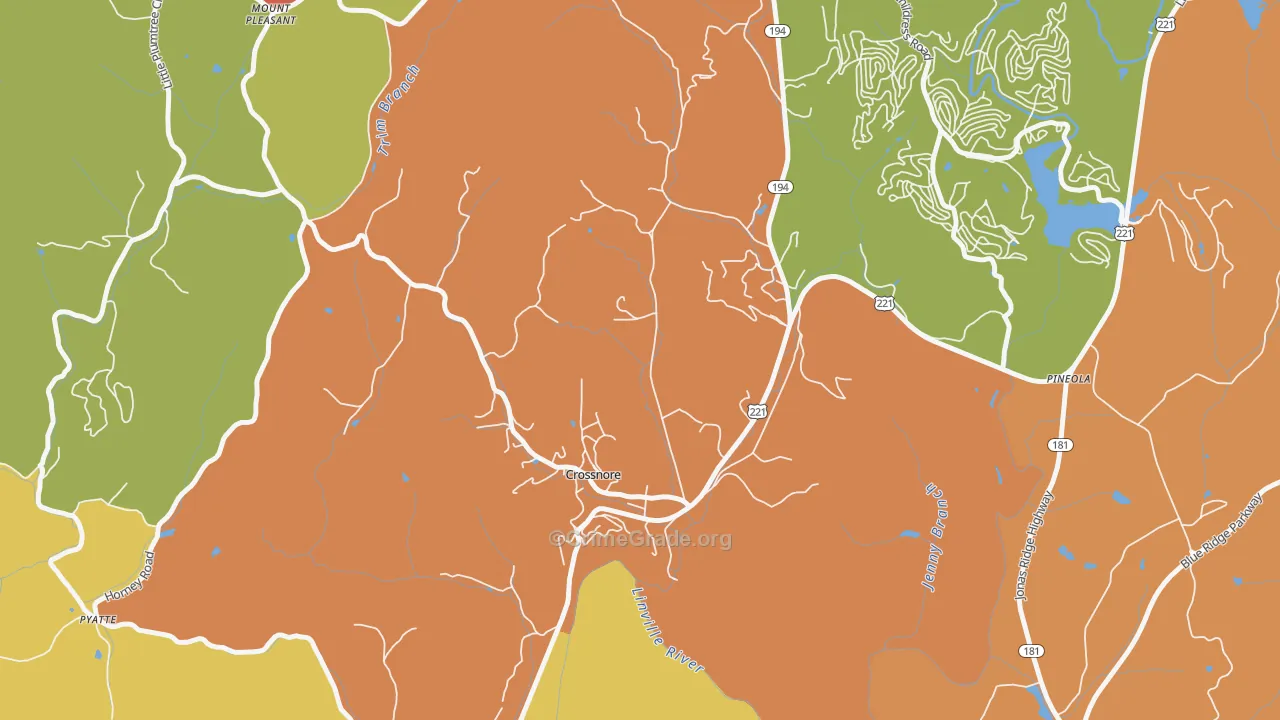 Crossnore, NC Map of Assault Rates