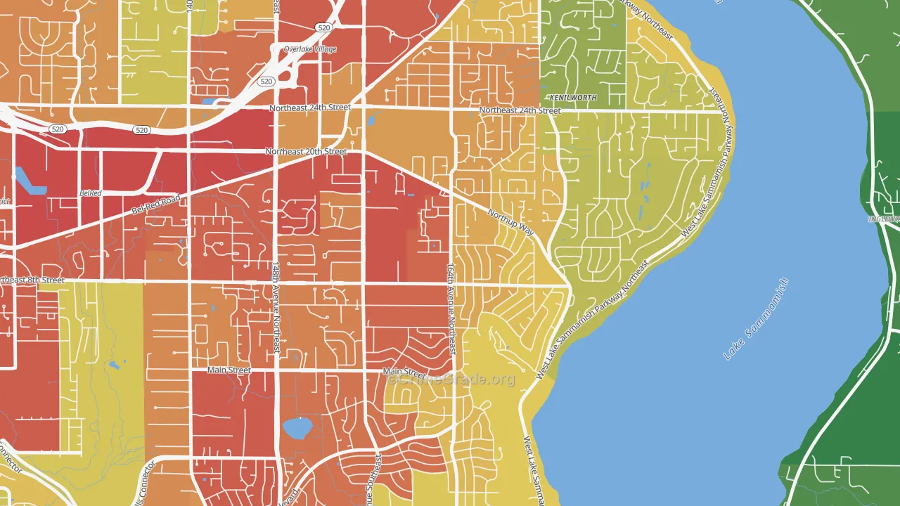 Crossroads, Bellevue, WA Map of Assault Rates