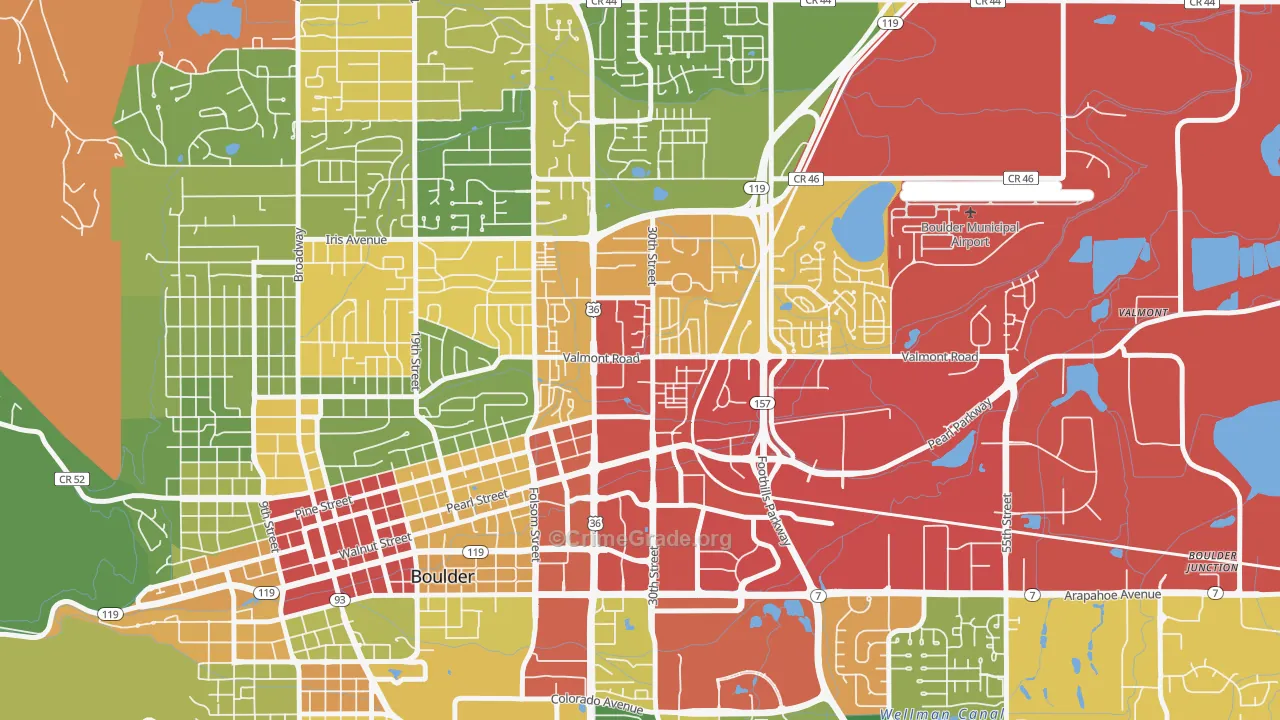 Crossroads, Boulder, CO Map of Assault Rates