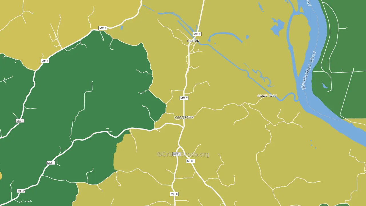 Crosstown, MO Map of Assault Rates