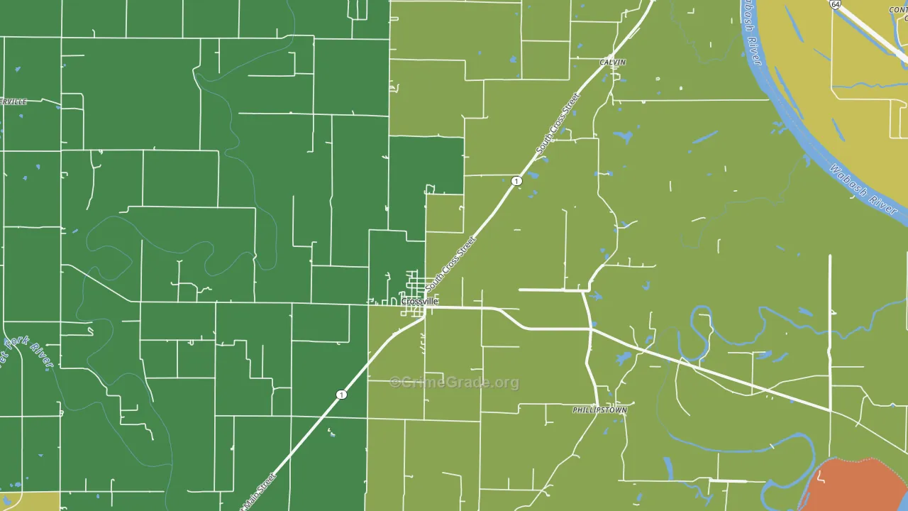 Crossville, IL Map of Assault Rates