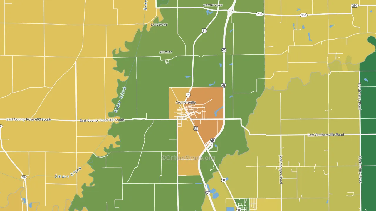 Crothersville, IN Map of Assault Rates