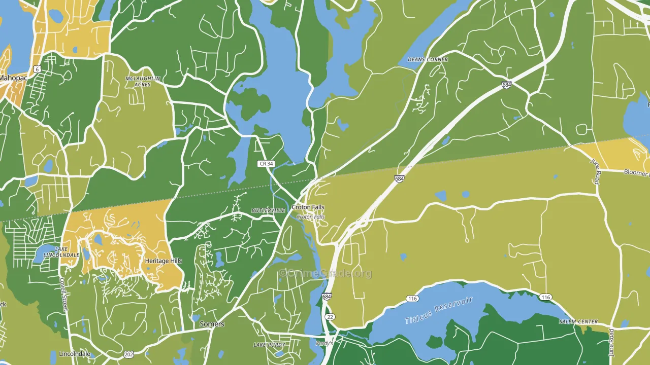 Croton Falls, NY Map of Assault Rates
