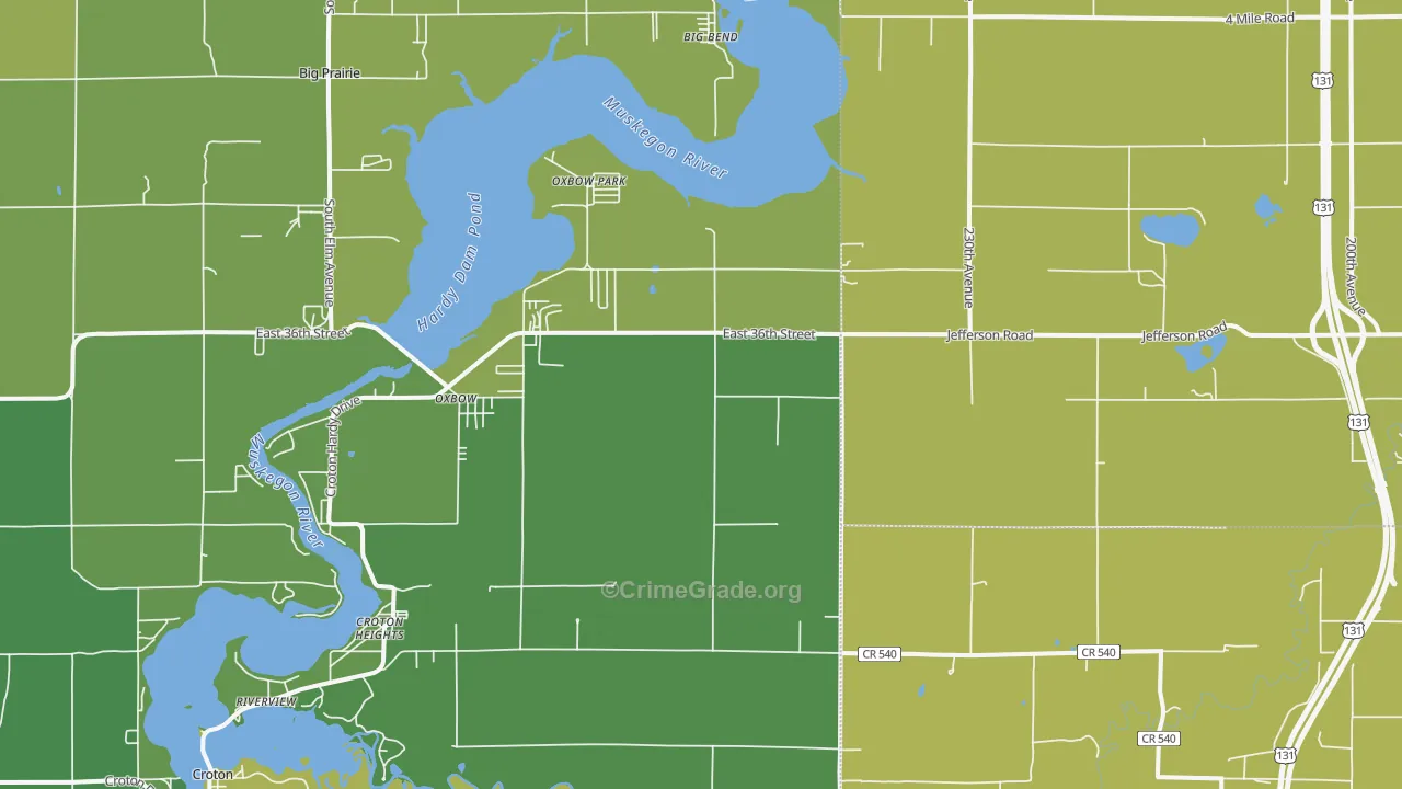 Croton Heights, MI Map of Assault Rates