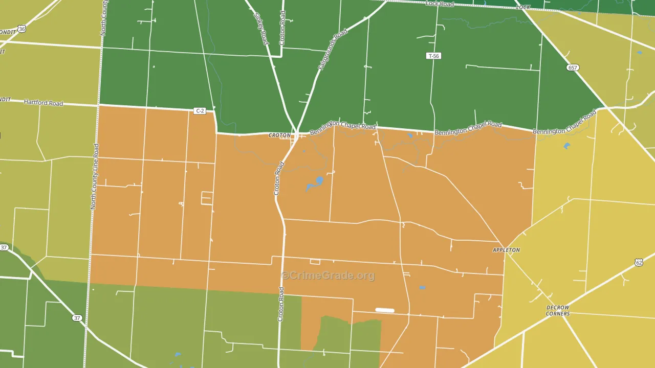 Croton, OH Map of Assault Rates