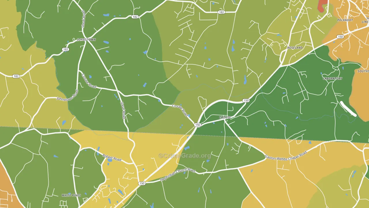 Crouse, NC Map of Assault Rates