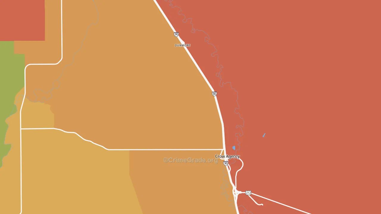 Crow Agency, MT Map of Assault Rates