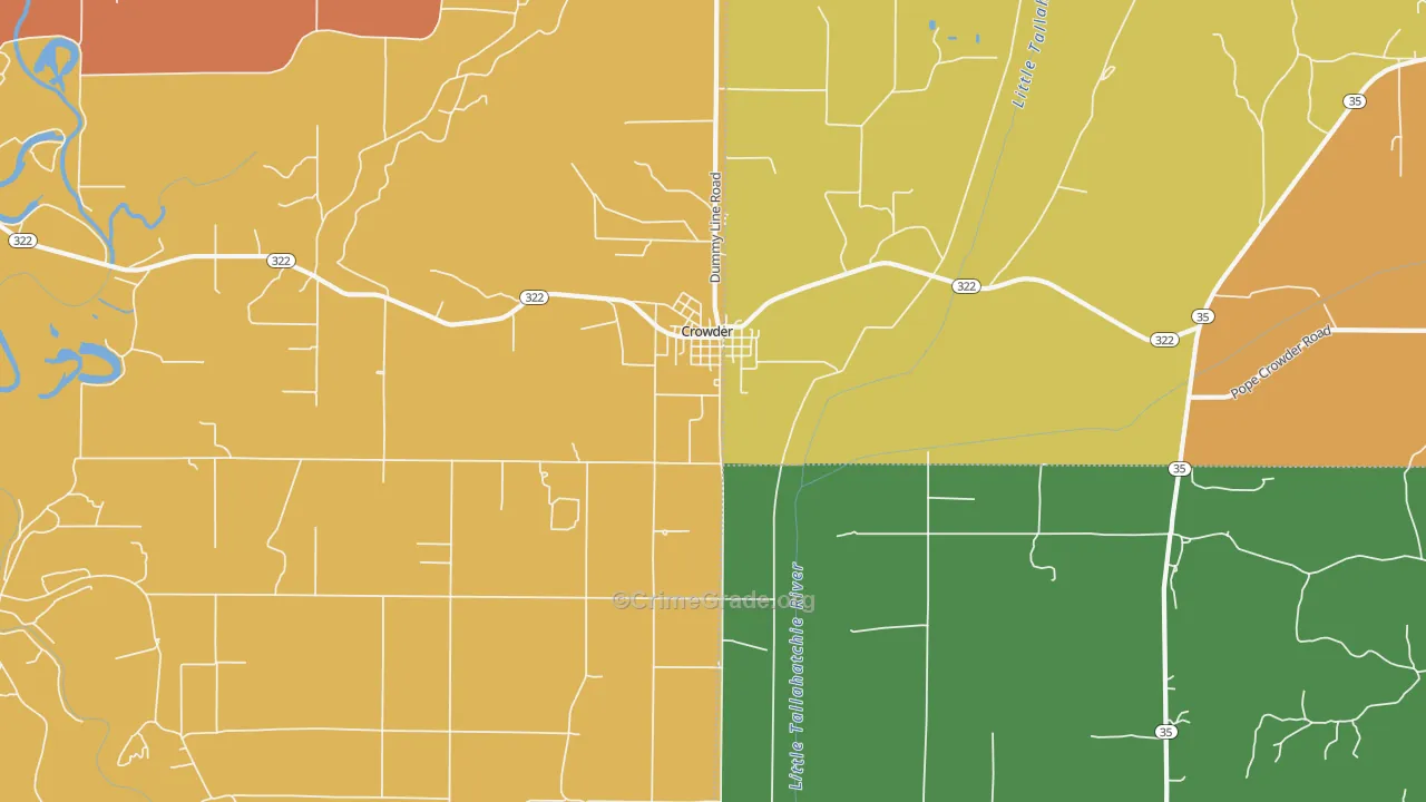 Crowder, MS Map of Assault Rates