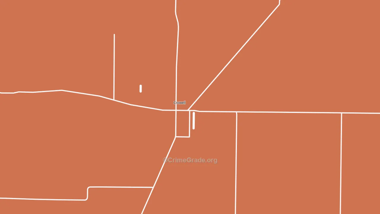 Crowell, TX Map of Assault Rates