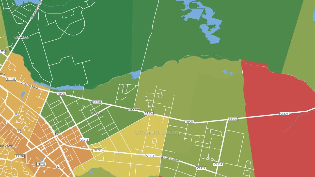 Crowfoot, NJ Map of Assault Rates