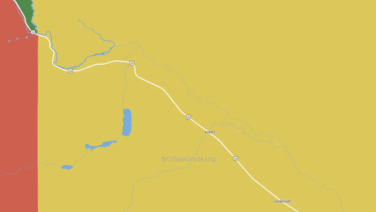 Crowheart, WY Map of Assault Rates