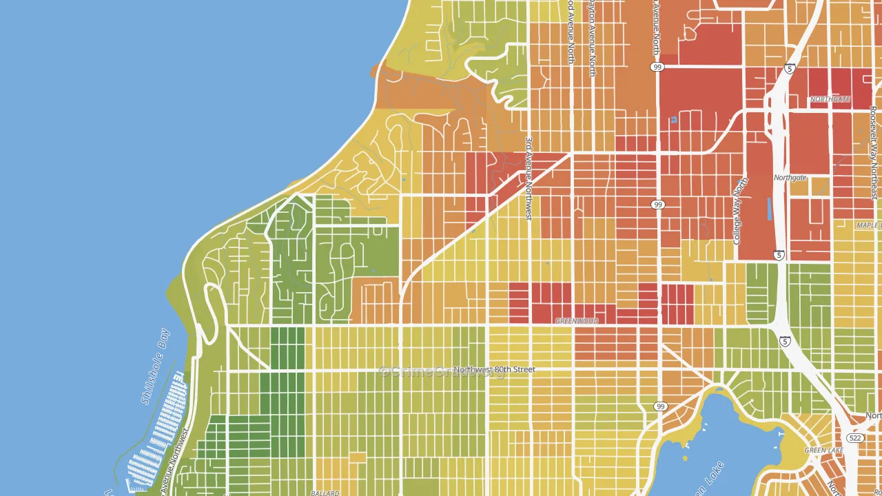 Crown Hill, Seattle, WA Map of Assault Rates