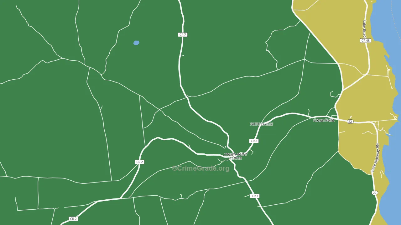 Crown Point Center, NY Map of Assault Rates