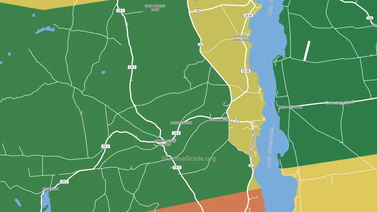 Crown Point, NY Map of Assault Rates