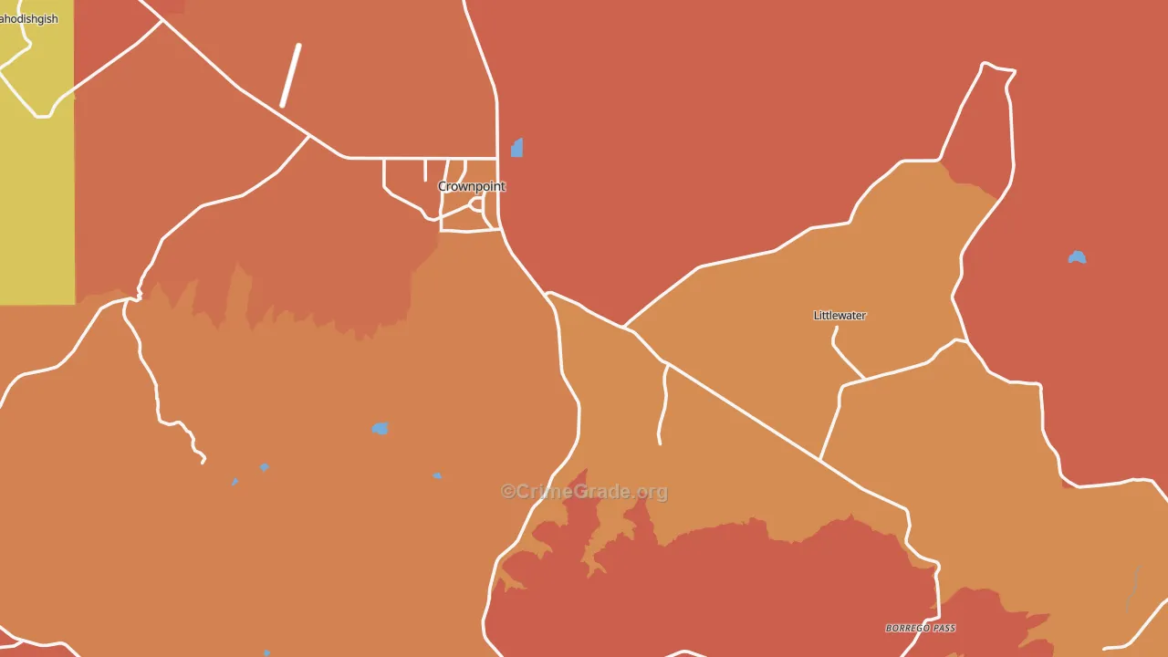 Crownpoint, NM Map of Assault Rates