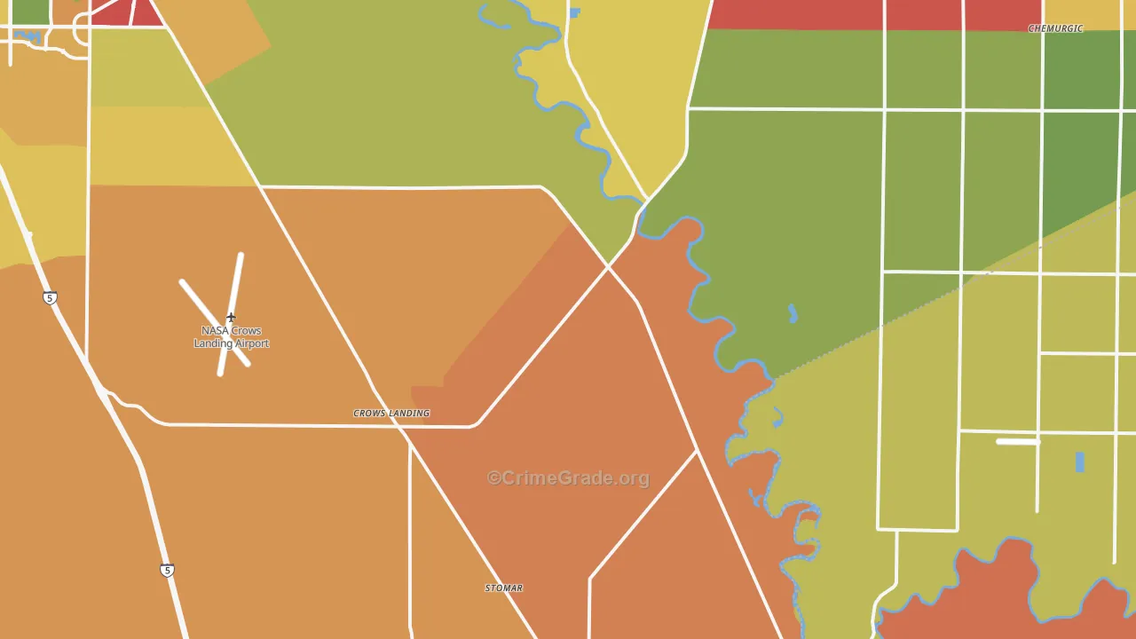 Crows Landing, CA Map of Assault Rates