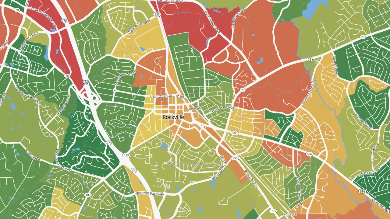 Croydon Park, Rockville, MD Map of Assault Rates