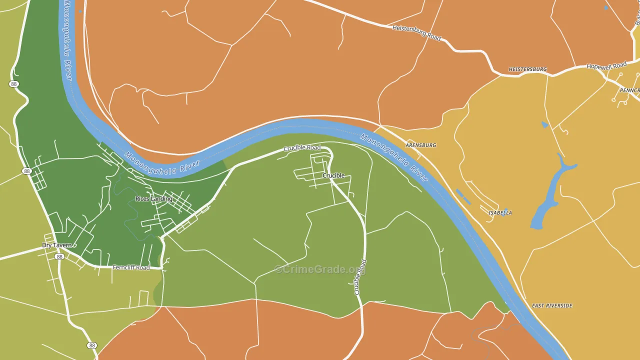 Crucible, PA Map of Assault Rates