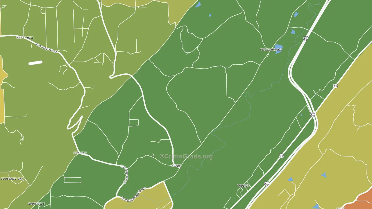 Crudup, AL Map of Assault Rates