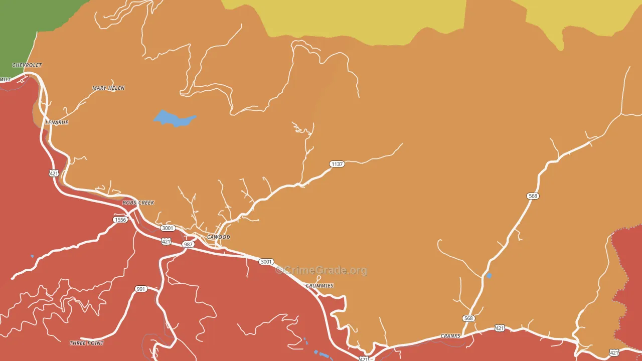 Crummies, KY Map of Assault Rates