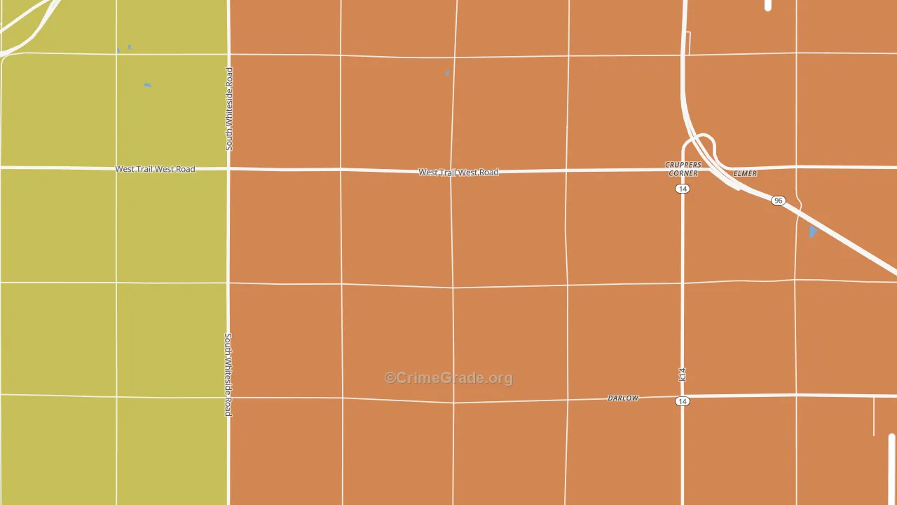 Cruppers Corner, KS Map of Assault Rates