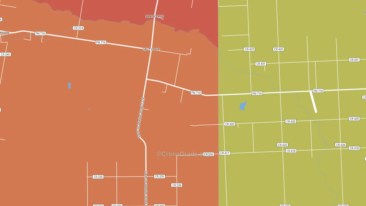 Cruz Calle, TX Map of Assault Rates