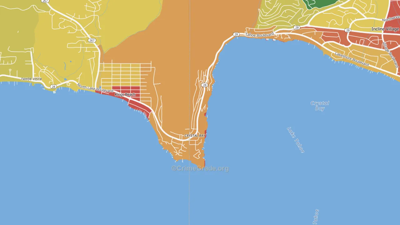 Crystal Bay, NV Map of Assault Rates