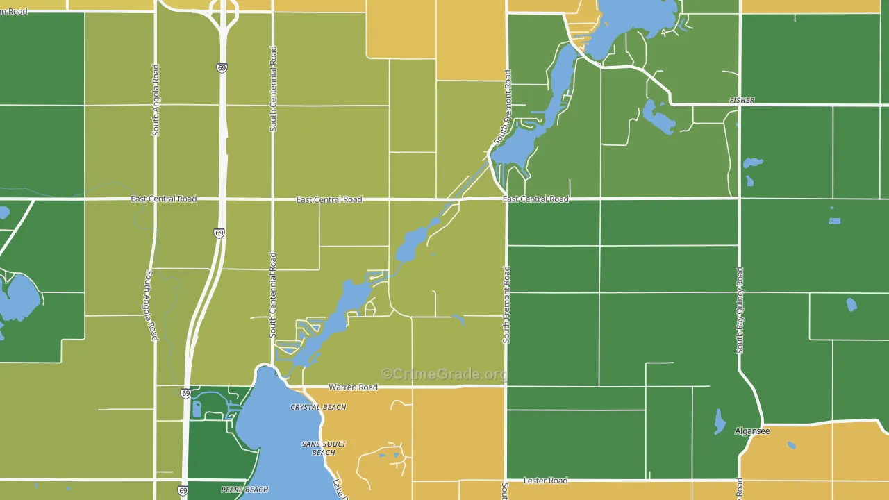 Crystal Beach, MI Map of Assault Rates