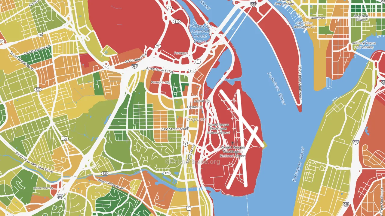 Crystal City, Arlington, VA Map of Assault Rates