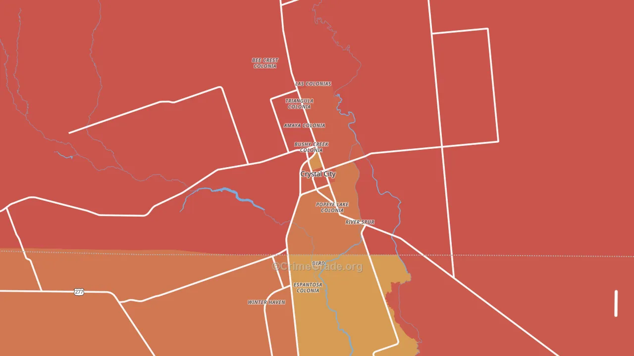 Crystal City, TX Map of Assault Rates