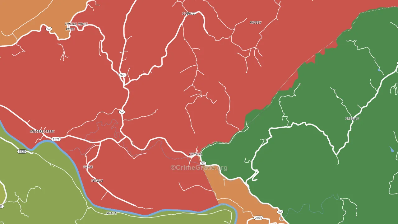 Crystal, KY Map of Assault Rates