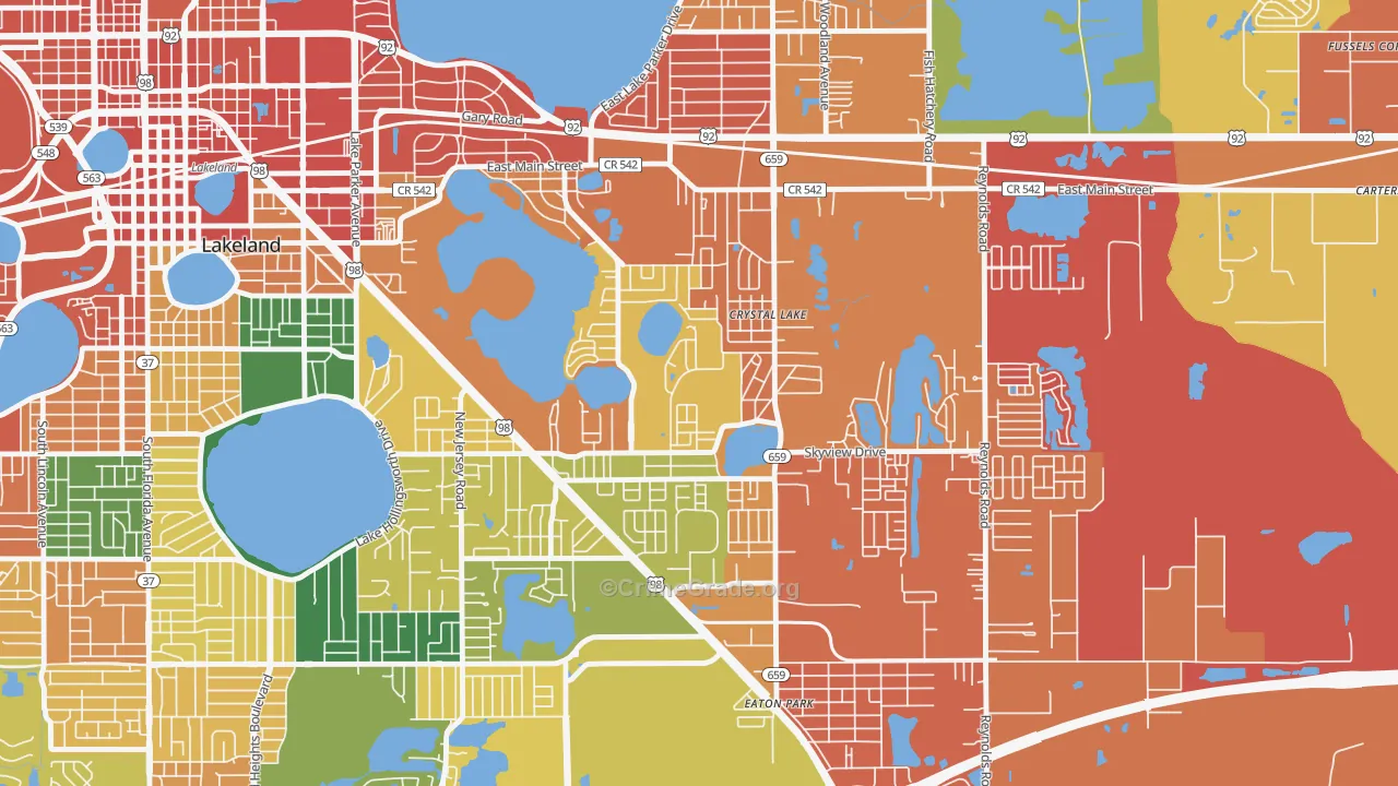 Crystal Lake, FL Map of Assault Rates