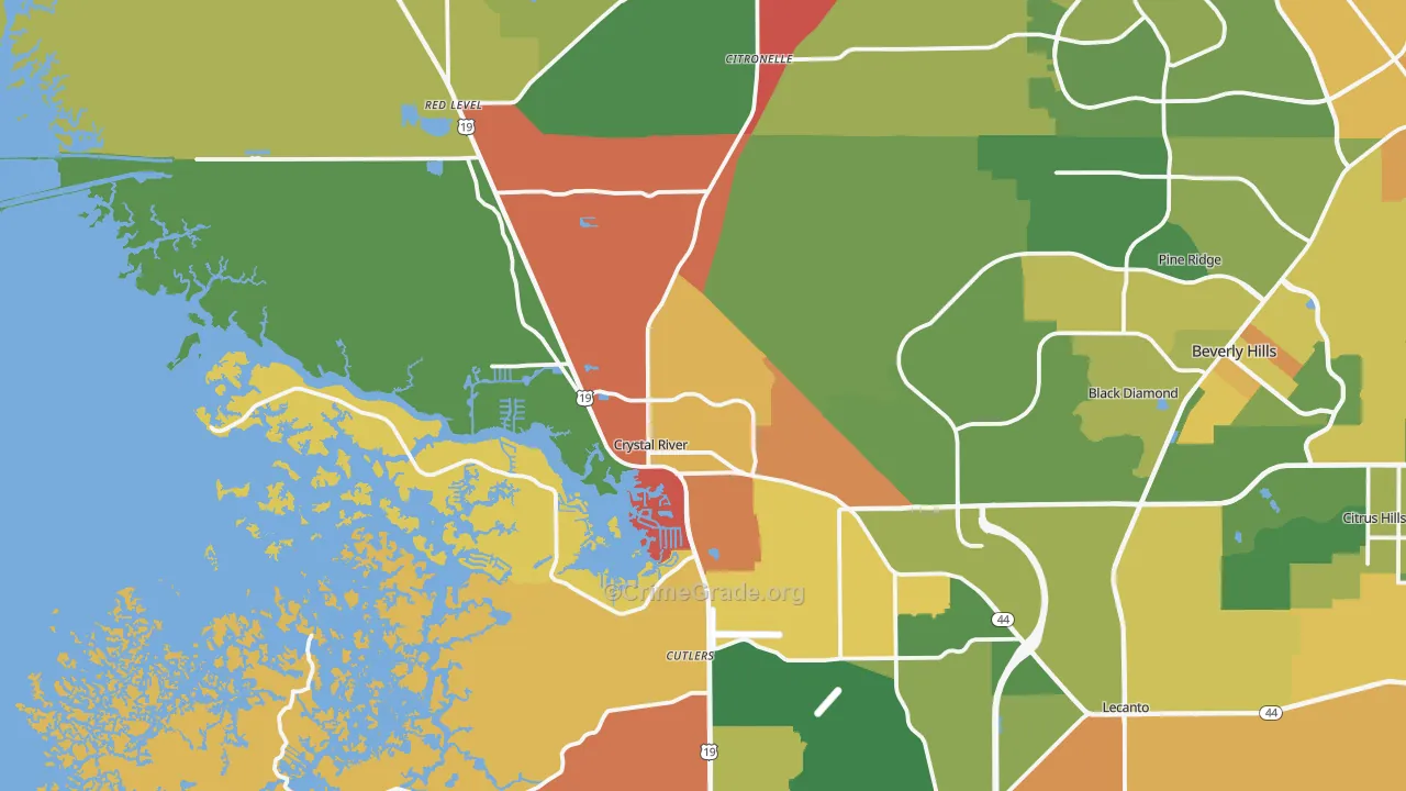 Crystal River, FL Map of Assault Rates