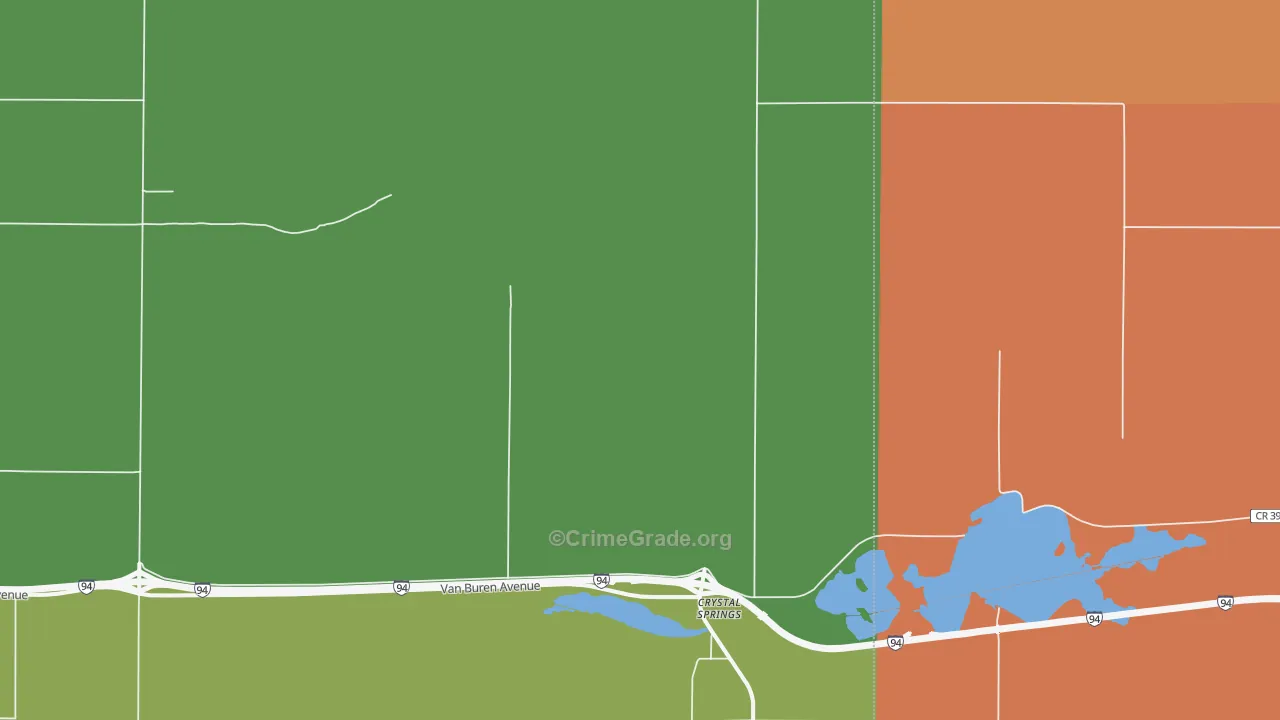 Crystal Springs, ND Map of Assault Rates