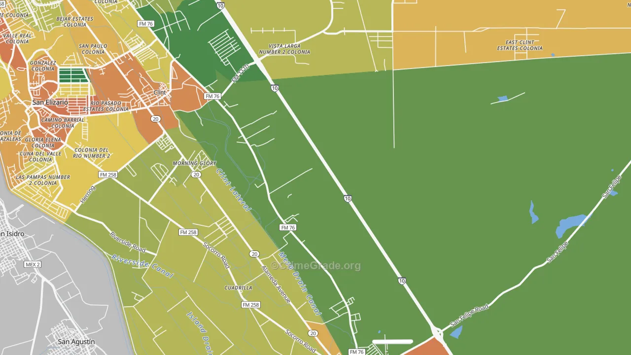 Cuadrilla, TX Map of Assault Rates