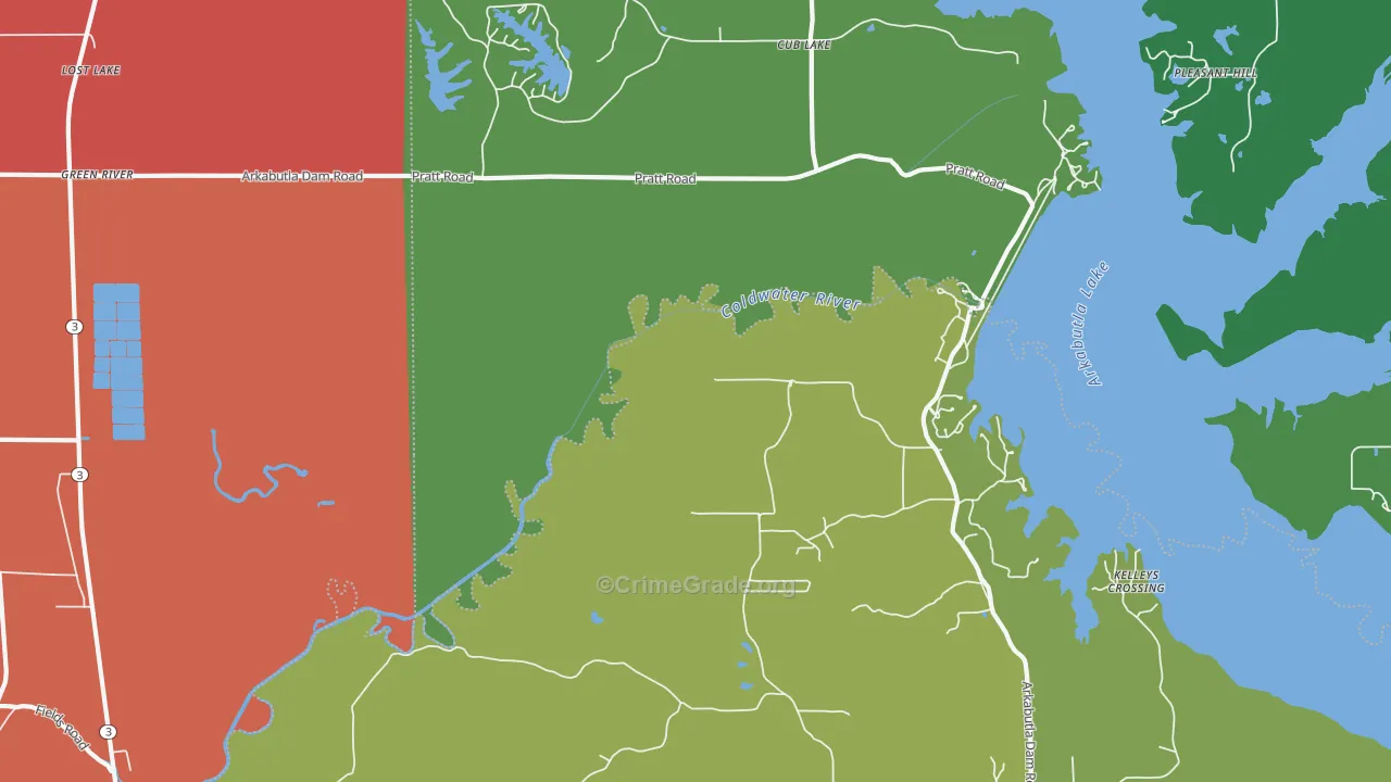 Cub Lake, MS Map of Assault Rates