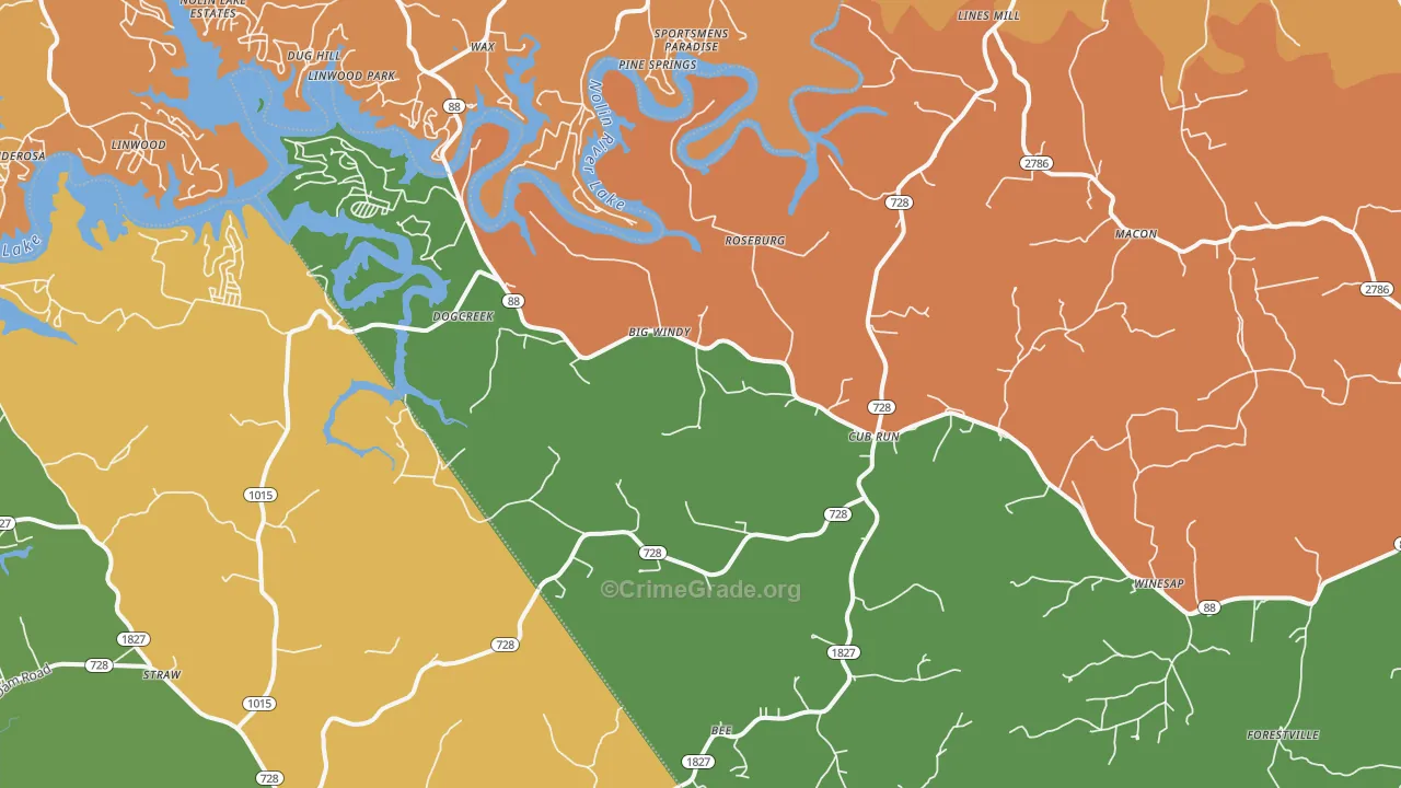 Cub Run, KY Map of Assault Rates