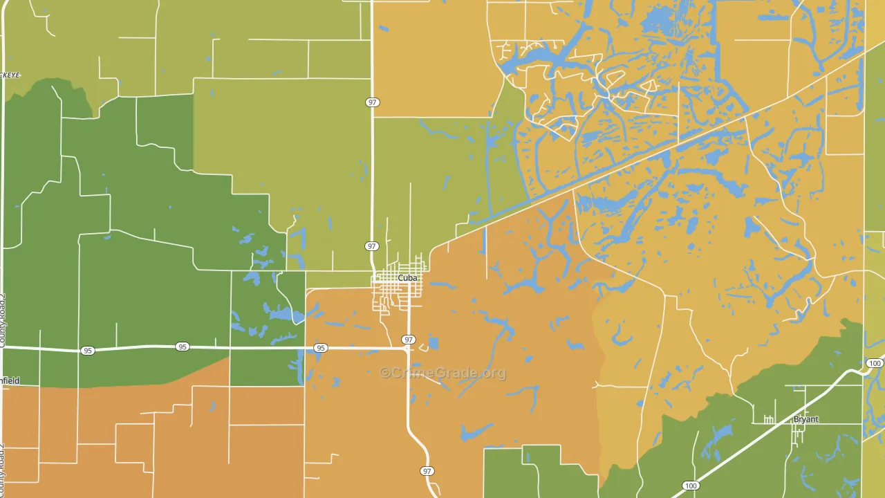 Cuba, IL Map of Assault Rates
