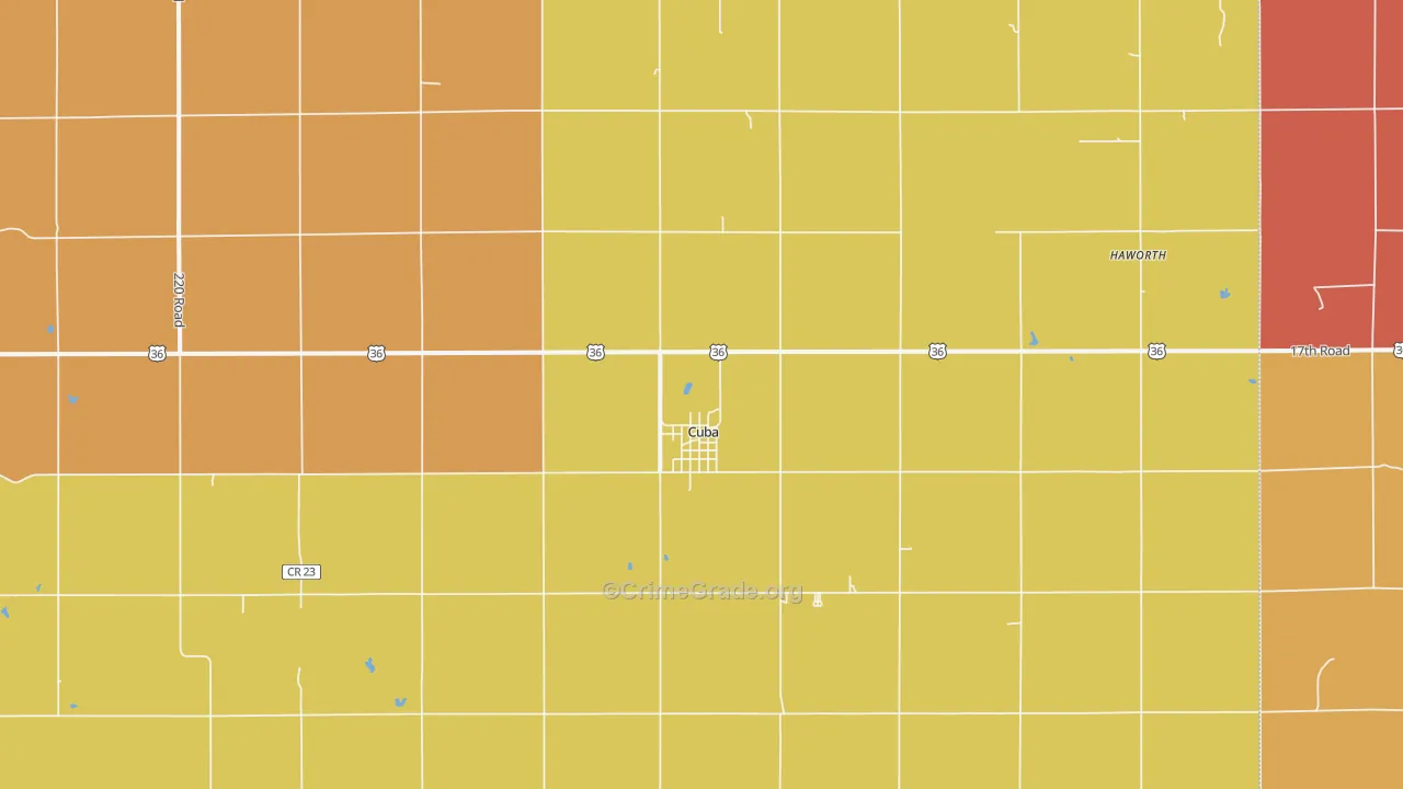 Cuba, KS Map of Assault Rates