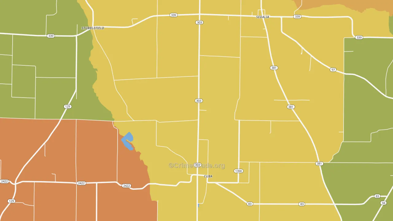 Cuba, KY Map of Assault Rates