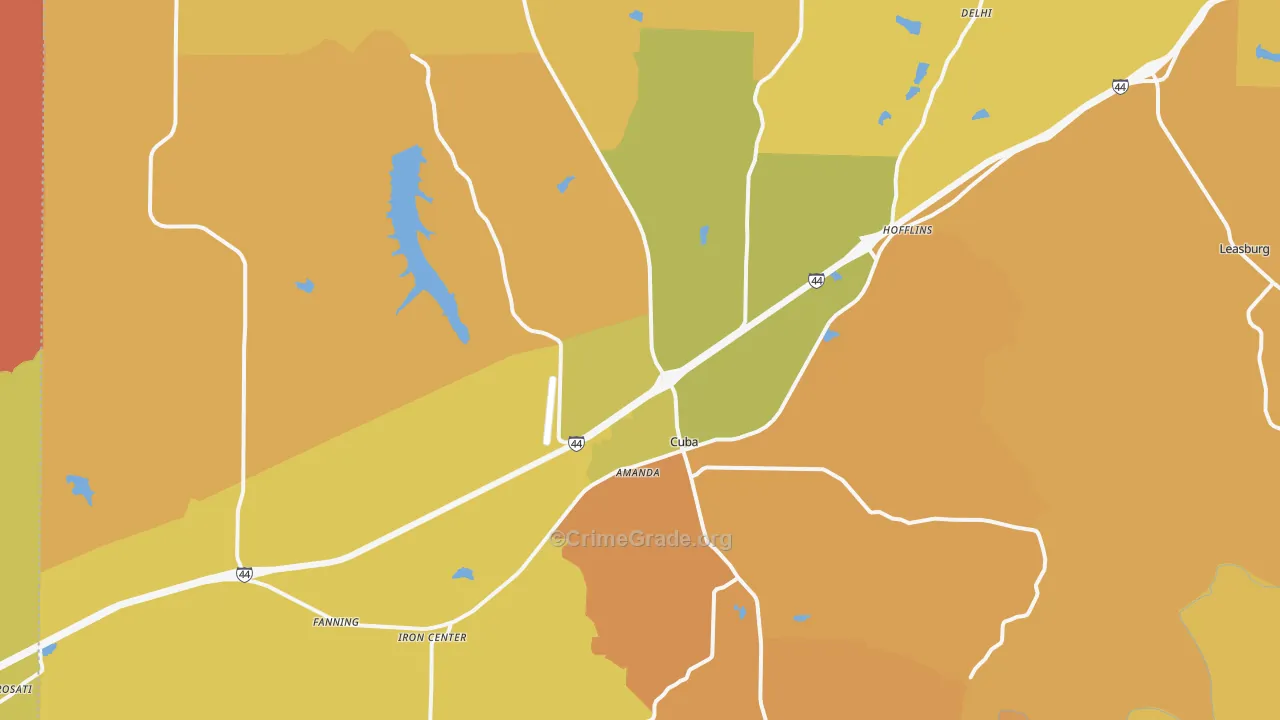 Cuba, MO Map of Assault Rates